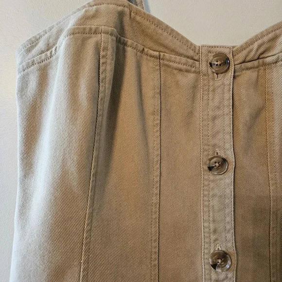 Banana Republic Casual Khaki Denim Button Down Sleeveless Mini Dress Size 10. - Picture 8 of 16